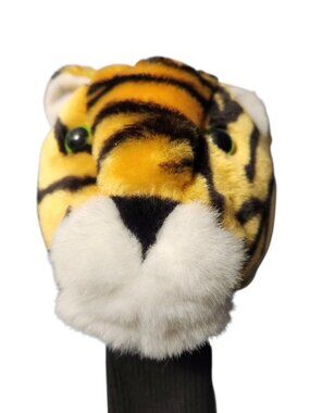 Vintage Tiger Head Plush Driver Fairway Wood Golf Club Head Cover Headcover
